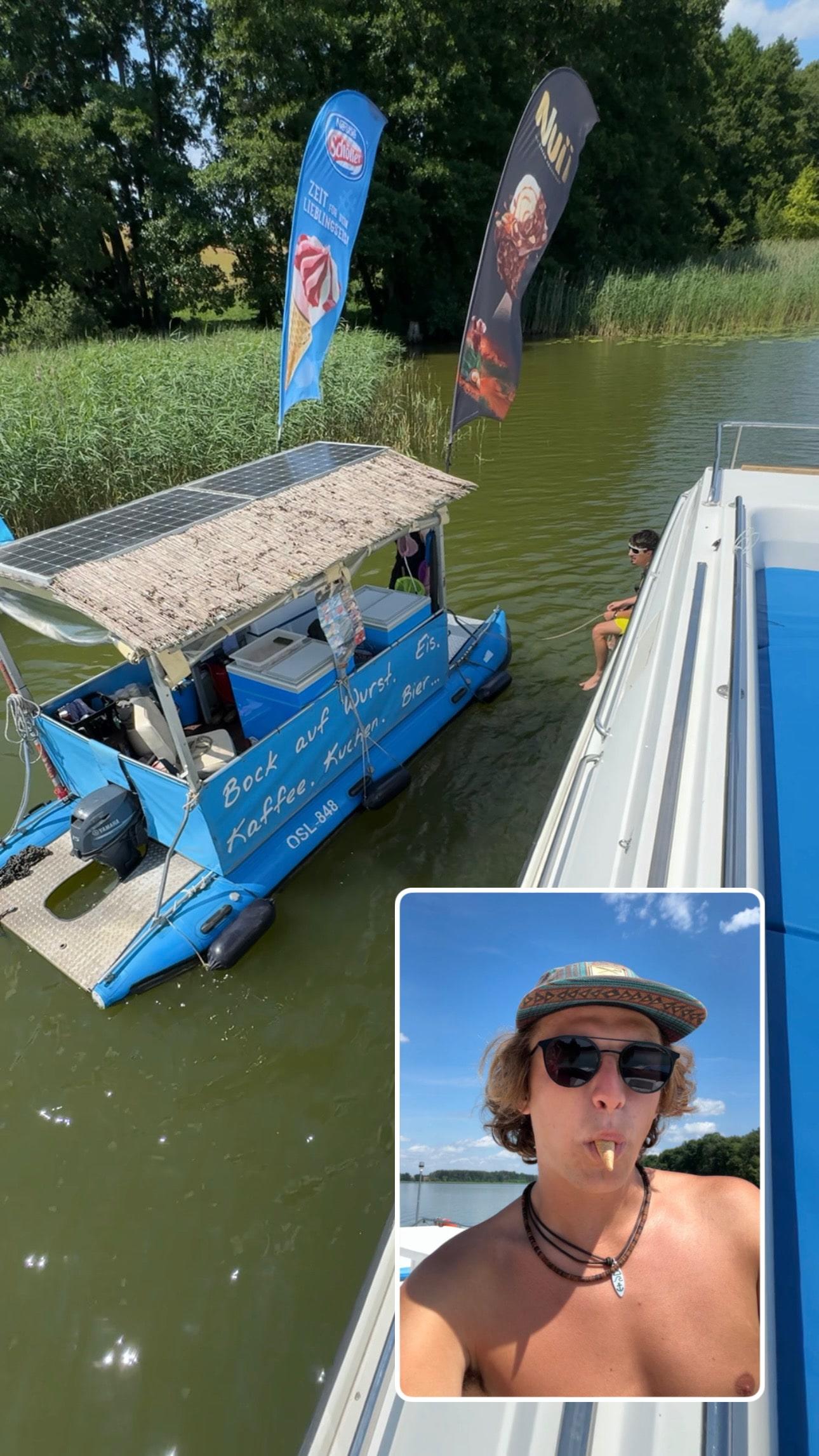 Eis auf dem Hausboot vertreibt Kummer und Sorgen